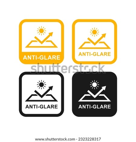 Anti glare with sun logo vector design. Suitable for information and product label