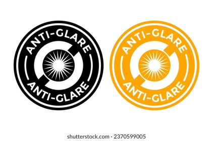 Anti glare vector badge template. This design use sun symbol. SUitable fou industrial and business.