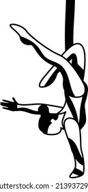 anti gravity exercise by antitrapeze artist Vector Icon Design, Circus characters Symbol, Carnival performer Sign, Festival troupe Stock illustration, Women Stretching Hanging Upside Down Concept