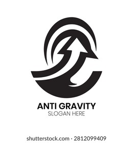 Anti Gravity logo features an upward-moving arrow breaking through a circular motion, capturing the concept of defying constraints. This energetic, rebellious design is perfect for aerospace engineering firms, extreme sports brands, physics research centers, or innovative product design studios seeking an identity that emphasizes breaking boundaries, defying expectations, and achieving groundbreaking results.