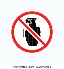Anti-Grenade-Symbol. Kein Kriegssymbol - Vektorgrafik.