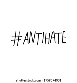 Anti hate. Black Lives Matter. Protest Banner about Human Right of Black People in U.S. America. Vector Illustration. Icon Poster and Symbol for printed matter.