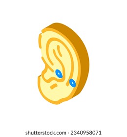 anti helix piercing earring isometric icon vector. anti helix piercing earring sign. isolated symbol illustration
