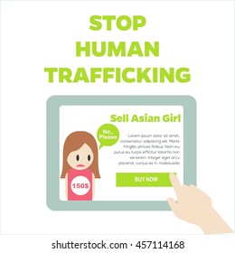 Anti human trafficking campaign vector template