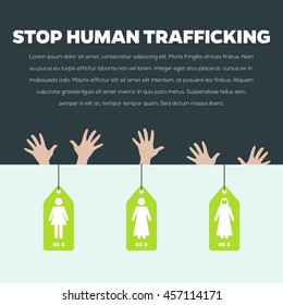 Anti human trafficking campaign vector template