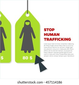 Anti human trafficking campaign vector template
