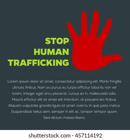 Anti human trafficking campaign vector template