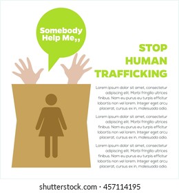 Anti human trafficking campaign vector template