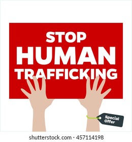 Anti human trafficking campaign vector template