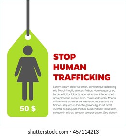 Anti human trafficking campaign vector template
