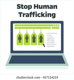 Anti human trafficking campaign vector template