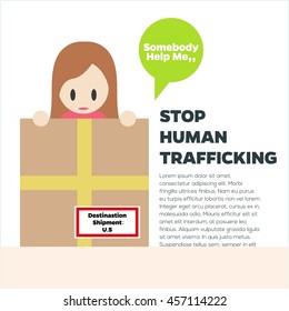 Anti human trafficking campaign vector template