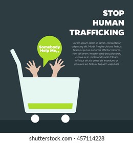 Anti human trafficking campaign vector template