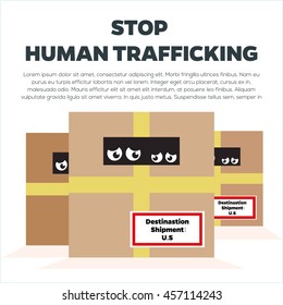 Anti human trafficking campaign vector template
