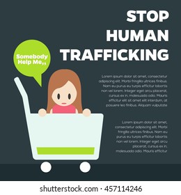 Anti human trafficking campaign vector template