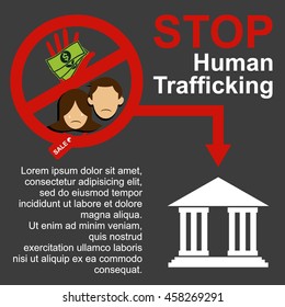 Anti human trafficking campaign vector template