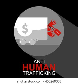 Anti human trafficking campaign vector template
