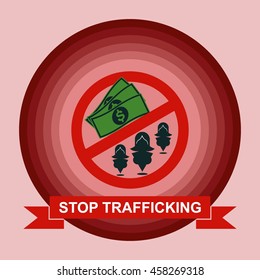Anti human trafficking campaign vector template