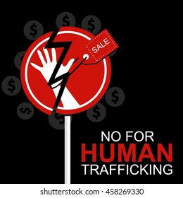 Anti human trafficking campaign vector template
