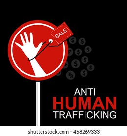 Anti human trafficking campaign vector template