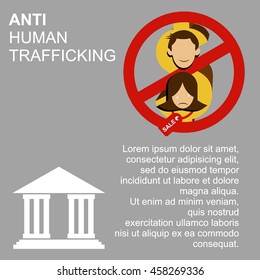Anti human trafficking campaign vector template