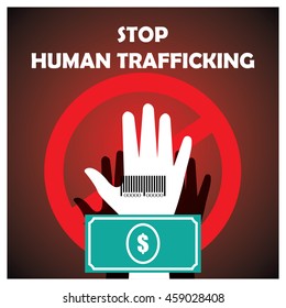 Anti human trafficking campaign vector template