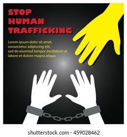Anti human trafficking campaign vector template