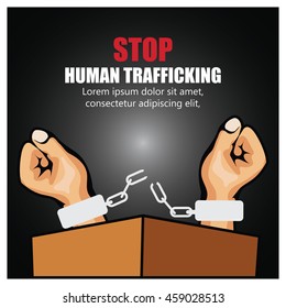 Anti human trafficking campaign vector template