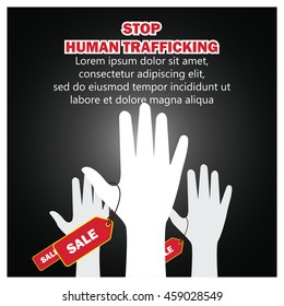 Anti human trafficking campaign vector template