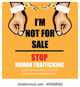 Anti human trafficking campaign vector template