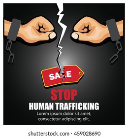 Anti human trafficking campaign vector template
