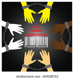 Anti human trafficking campaign vector template