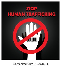 Anti human trafficking campaign vector template