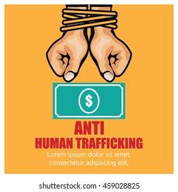 Anti human trafficking campaign vector template