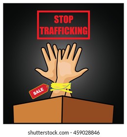 Anti human trafficking campaign vector template