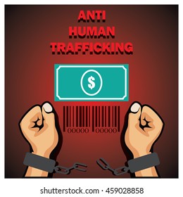 Anti human trafficking campaign vector template