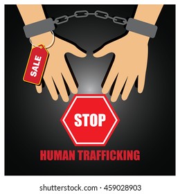 Anti human trafficking campaign vector template