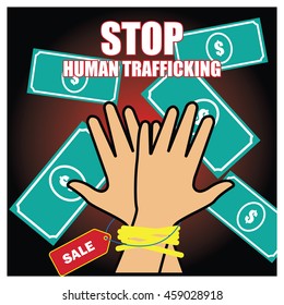 Anti human trafficking campaign vector template