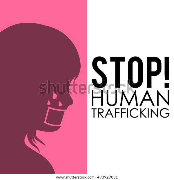 Anti Human Trafficking Poster Campaign Slavery เวกเตอร์สต็อก ปลอดค่าลิขสิทธิ์ 490929031