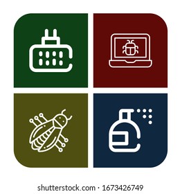 anti icon set. Collection of Mosquito repellent, Bug, Insecticide icons