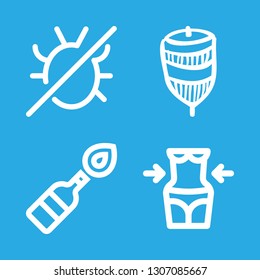 anti icons set with molotov cocktail, spin hand drawn toy and no bug vector set