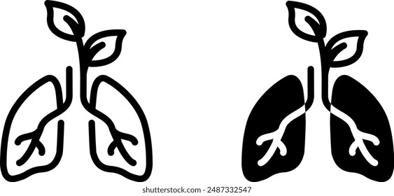 Anti inflammatory lung icon , vector illustration