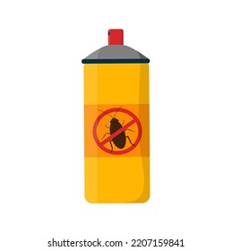 Anti insects spray icon isolated. Flat illustration of anti insects spray vector icon for web design. Top view