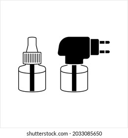 Anti Mosquito Fumigator Icon, Electric Mosquito Repellent Liquid Fumigator Machine Vector Art Illustration