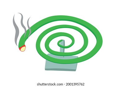Anti mosquito insect isolated coil.Protection against mosquitoes on vacation.Vector illustration