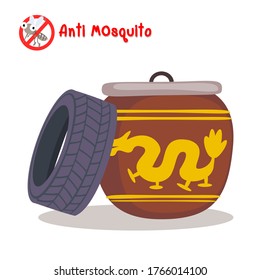 Anti Mosquito Vector on  white background