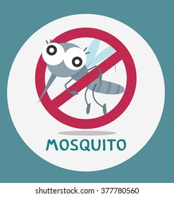 Anti mosquito vector, stop mosquito sign