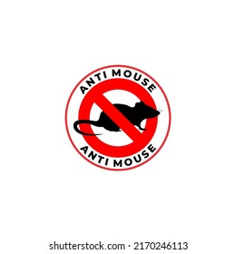 Anti Mouse sign, pest control icon mouse and rats. vector illustration eps 10
