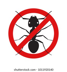 Anti no ant insect symbol illustration

