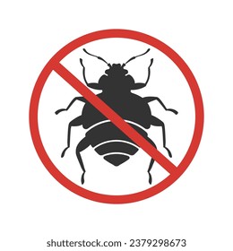 Anti no bedbug icon insect symbol illustration vector